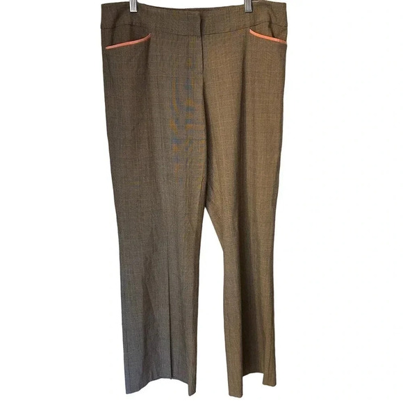 Dkny Pants - DKNY Career wear Gray Pink Trim Dress pants women size 14 Pockets